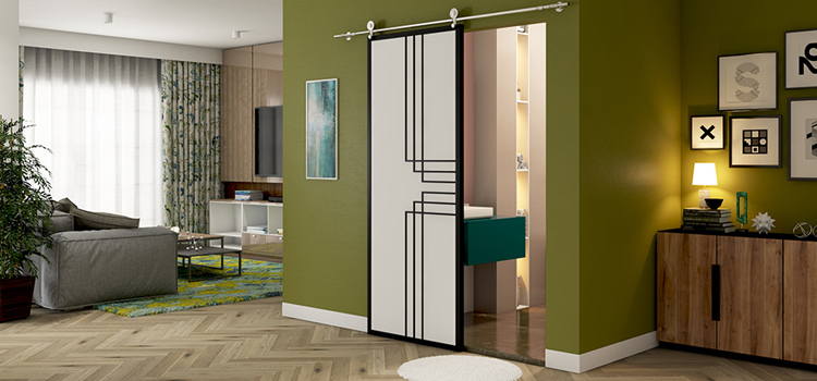 sliding bathroom door installation in Nuevo